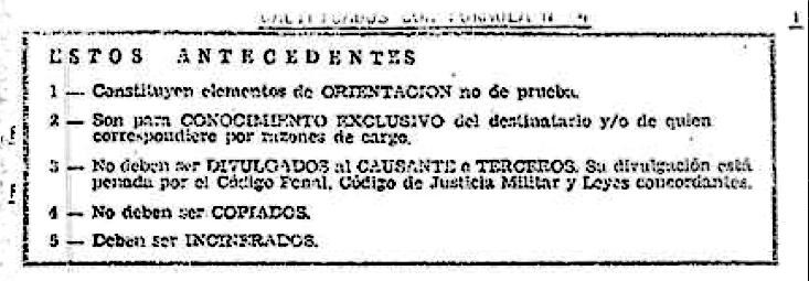 Las listas negras de la Dictadura Militar, fuente Ministerio de Defensa