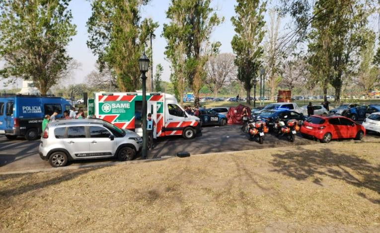 Escena donde el adolescente fue atropellado antes de entrar a Costanera. Foto: NA. 