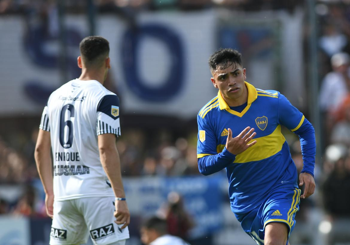 Luca Langoni y otro gol importante; Gimnasia. Foto: Télam.