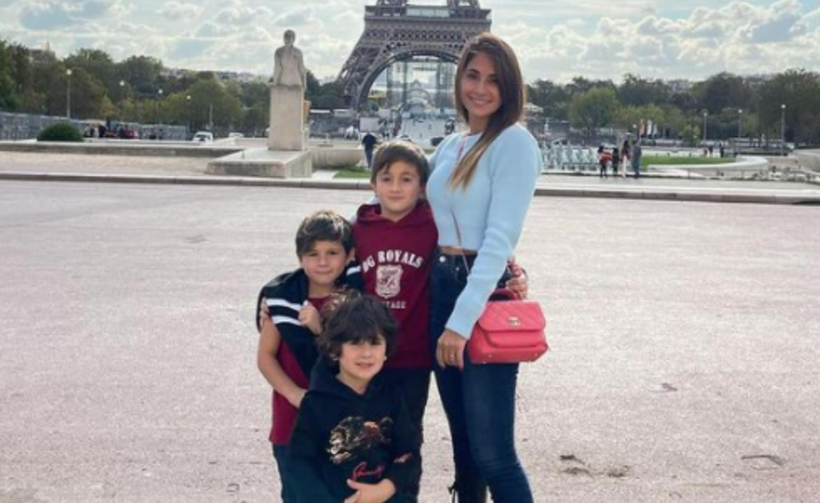 Antonela con sus hijos. Foto: Instagram/antonelaroccuzzo