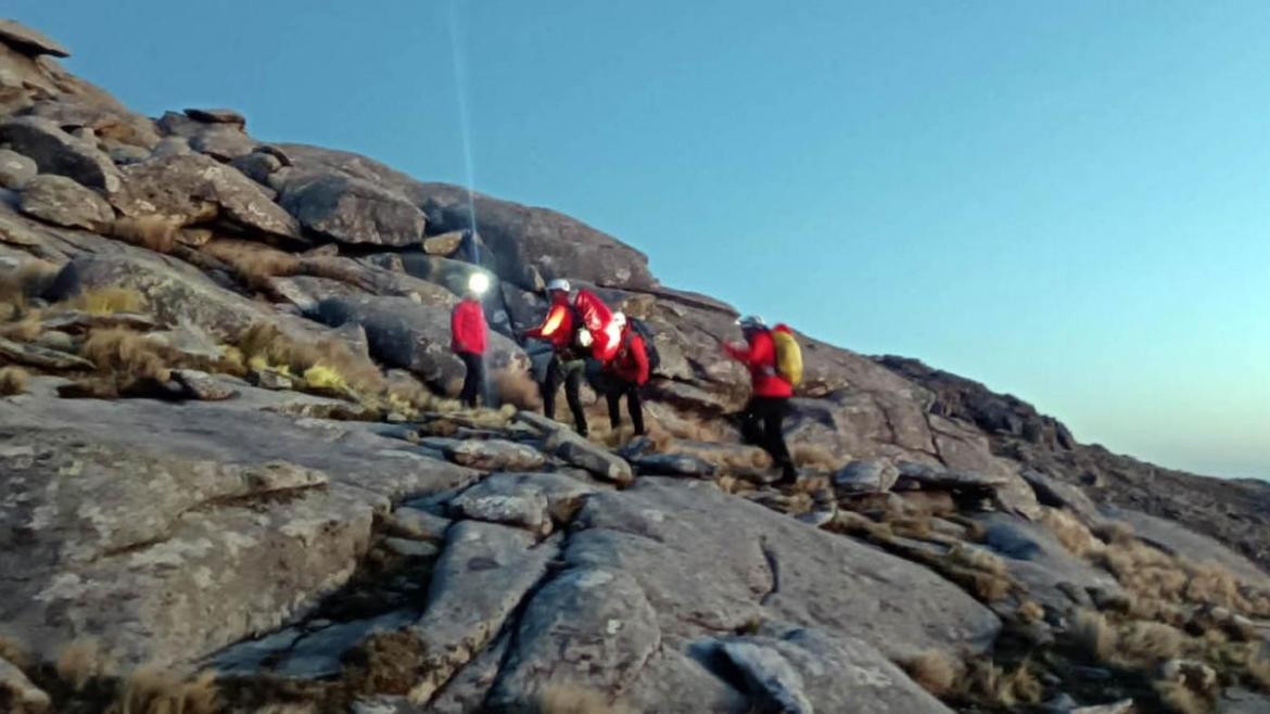 Rescate en el Cerro Champaquí. Foto: Telam