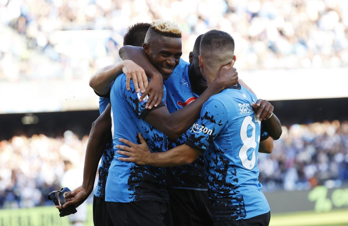 Festejo de Napoli por la Serie A. Foto: REUTERS.