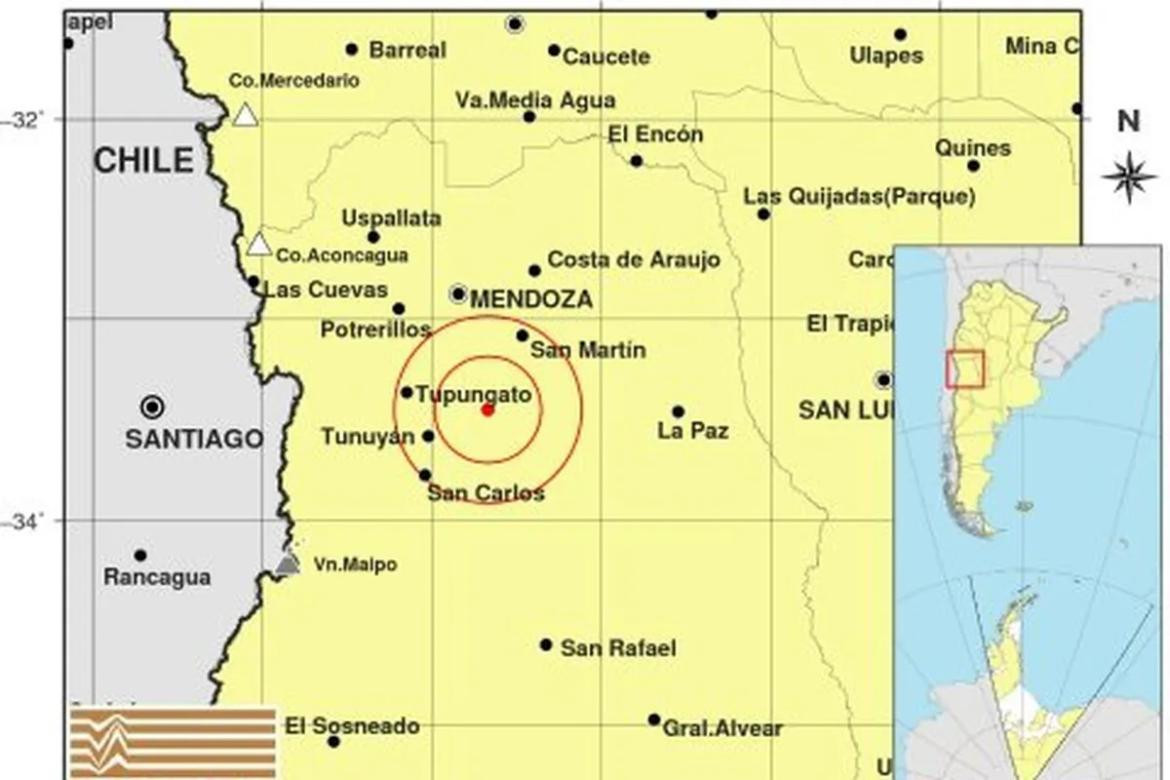 Sismo en Mendoza. Foto: INPRES.