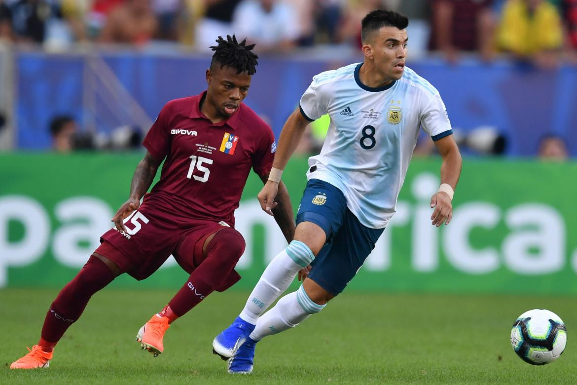 Marcos Acuña en la Selección Argentina. Foto: NA.