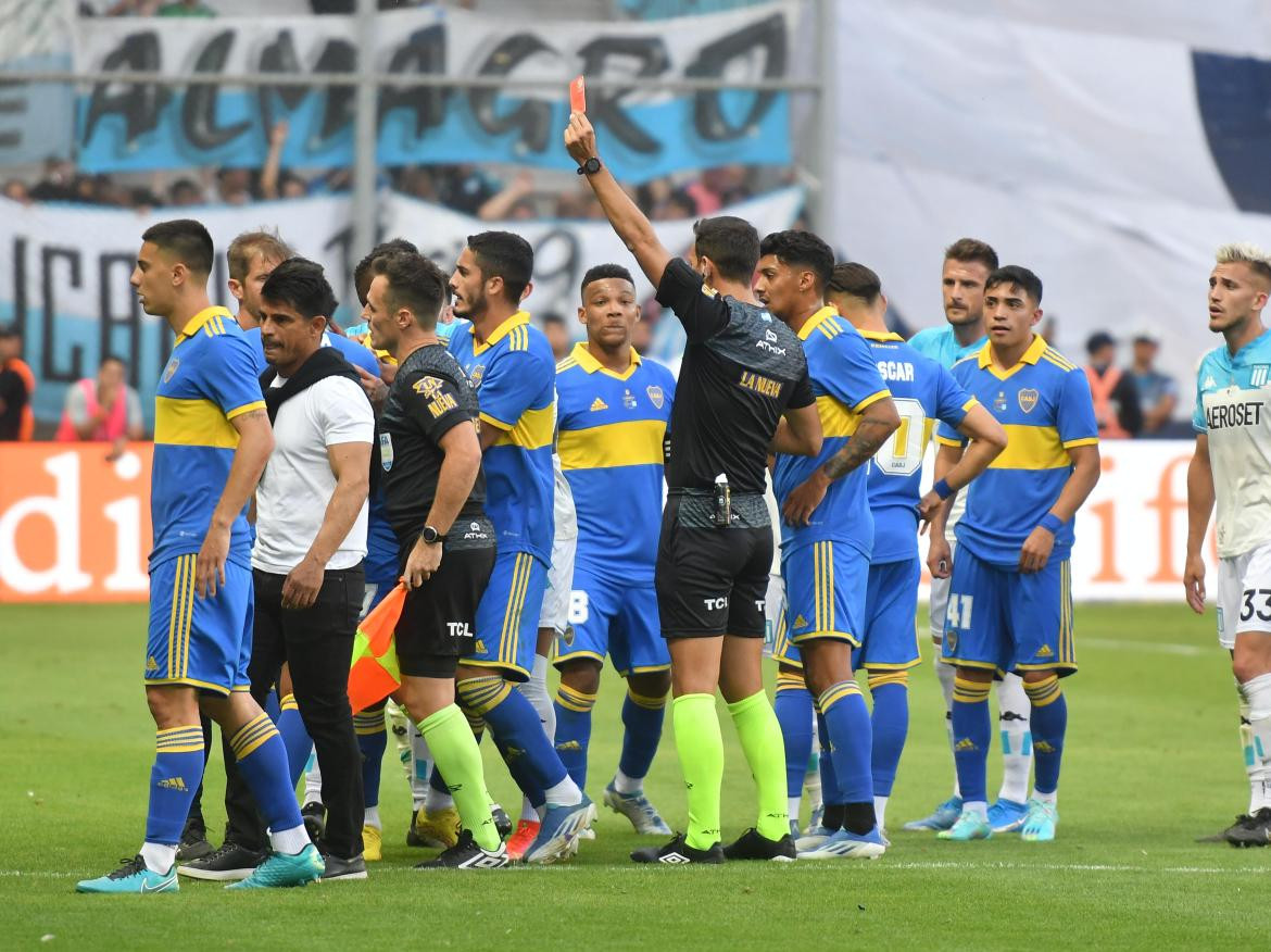 Las expulsiones de Boca-Racing; Trofeo de Campeones. Foto: Télam.