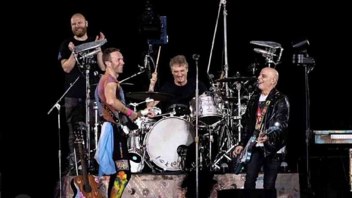 Coldplay junto a Zeta Bosio y Charly Alberti. Foto: captura de video