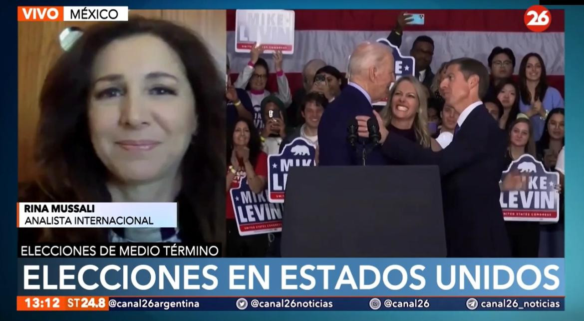 Rina Mussali, midterms en Estados Unidos, Canal 26