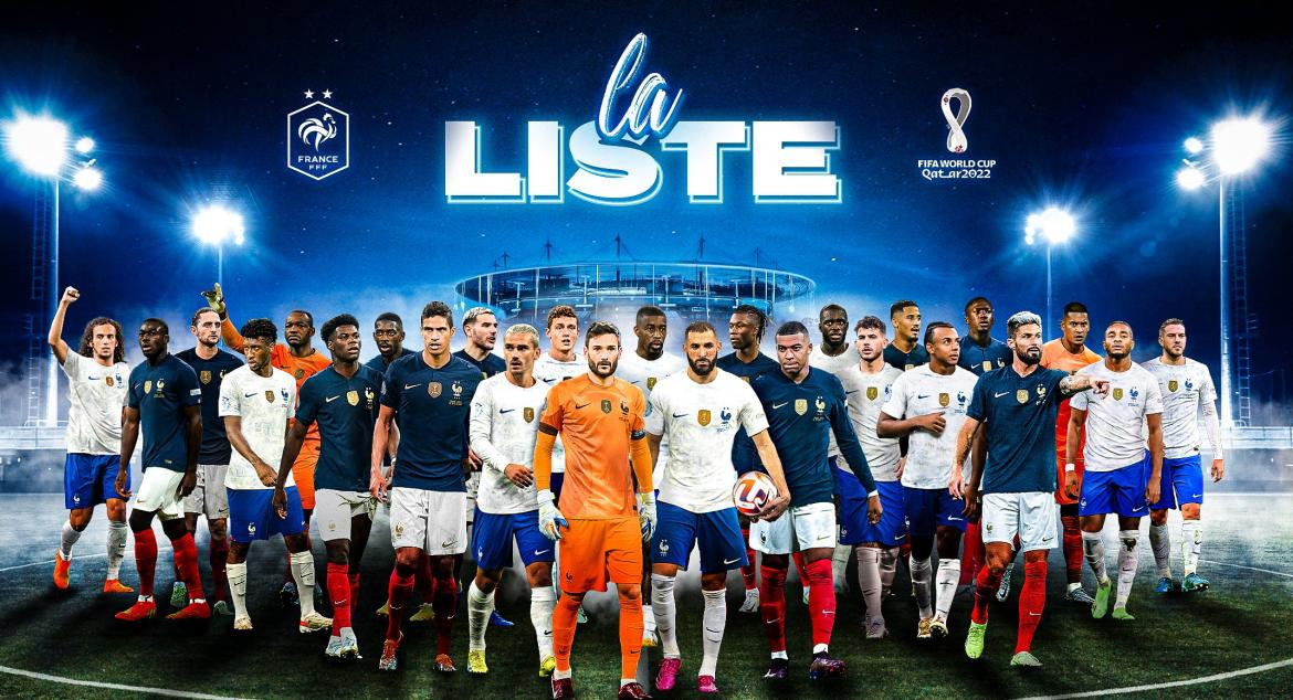 Convocatoria de Francia para el Mundial. Foto: Twitter @FFF.