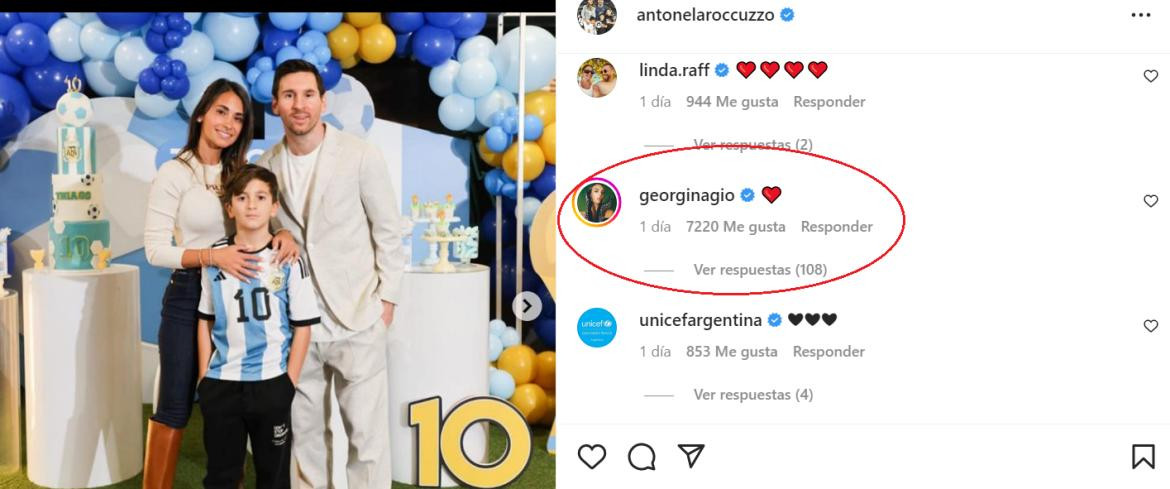 El comentario de la esposa de Cristiano Ronaldo. Foto: Instagram/antonelaroccuzzo.