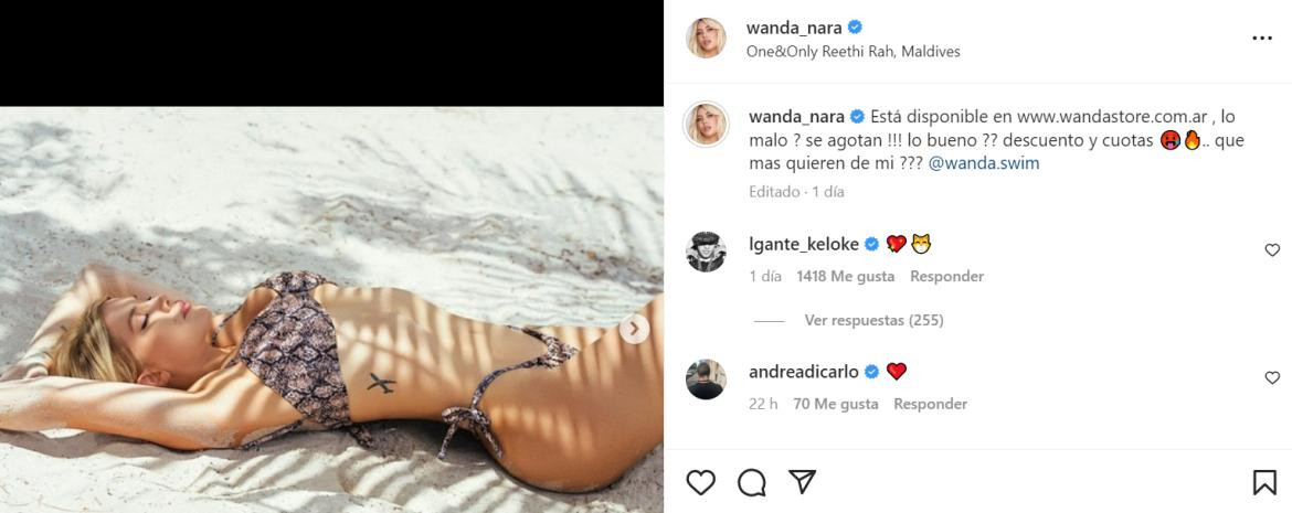 L-Gante fue ignorado por Wanda Nara. Foto: Instagram/wanda_nara