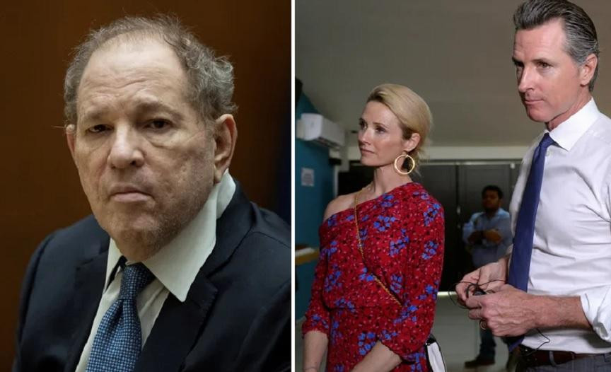 Weinstein, Jennifer Siebel Newsom y el gobernador de California (Reuters)