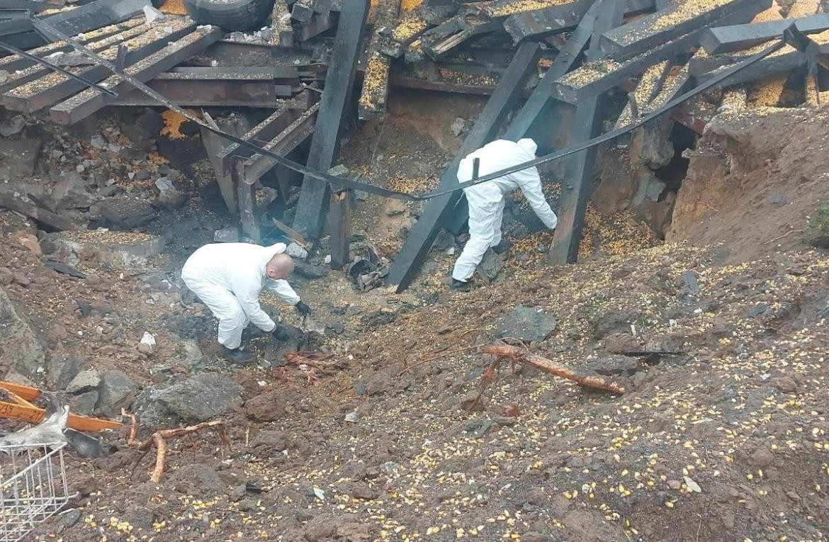 Lugar donde impactó el misil en Polonia. Foto: REUTERS