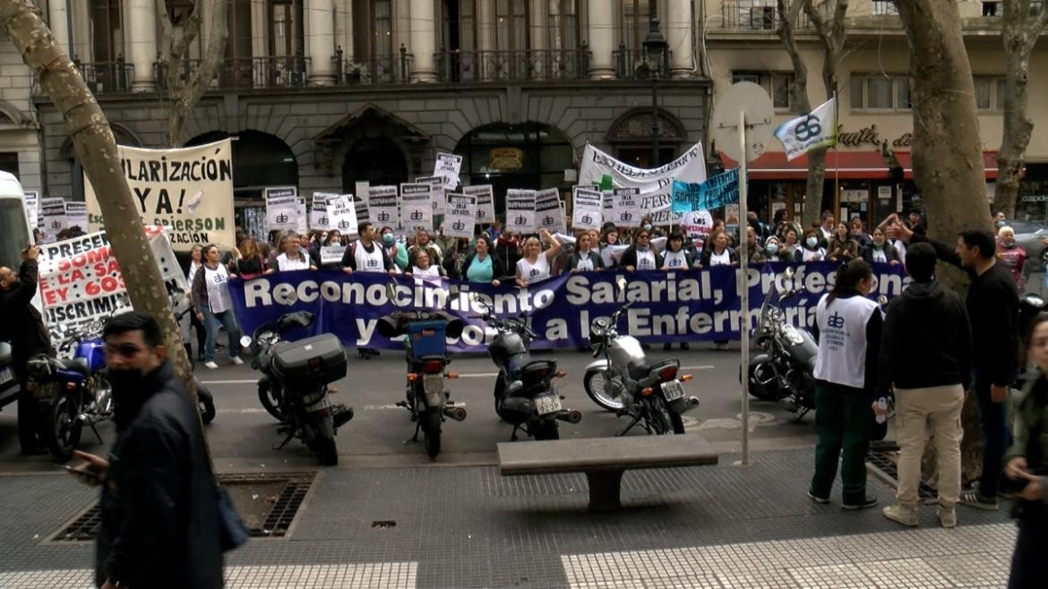 Marcha de enfermeros. Foto: Télam