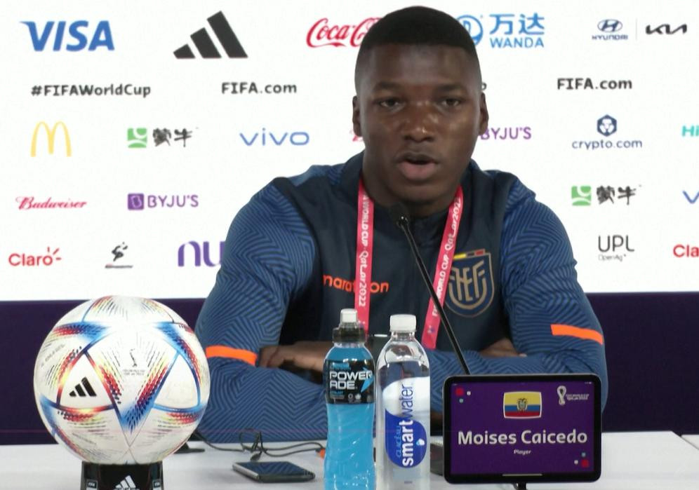 Moises Caicedo, figura de la Selección de Ecuador. Foto: Reuters.