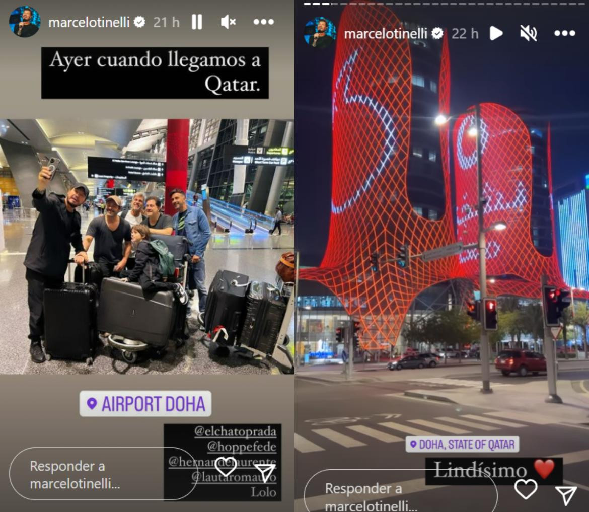 Tinelli en Qatar. Foto: captura.