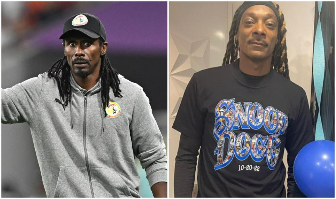 Aliou Cissé y Snoop Dogg. Fotos: EFE - Instagram/snoopdogg.