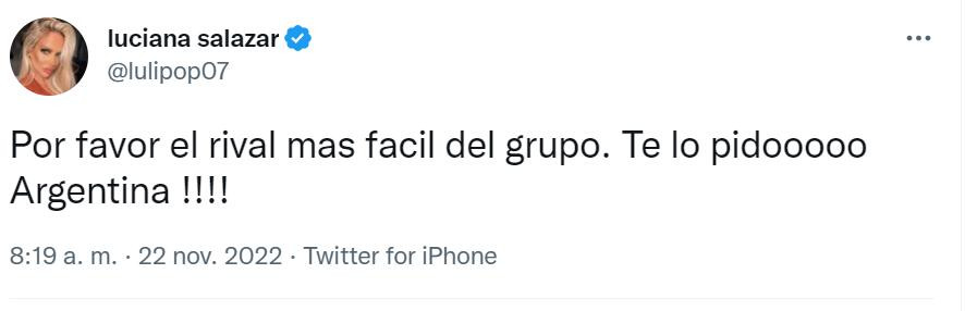 La reacción de Luciana Salazar. Foto: Twitter.