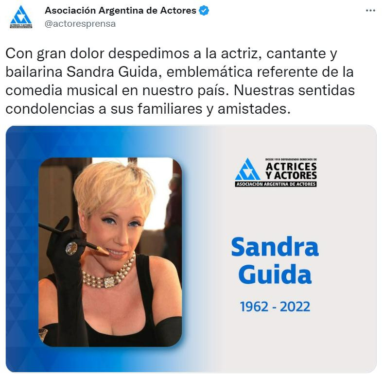 La publicación de Actrices y Actores. Foto: Twitter.