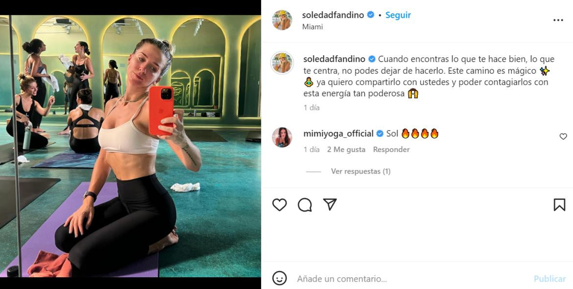 La publicación de Soledad Faniño. Foto: Instagram.