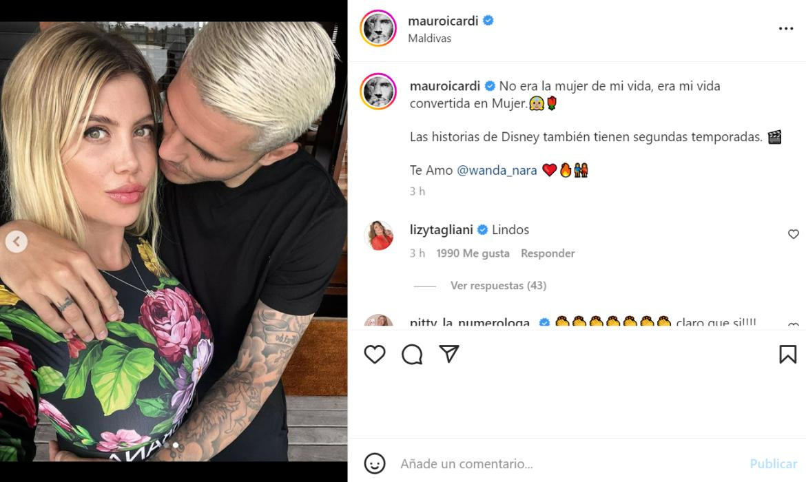 El posteo de Mauro Icardi. Foto: Instagram.