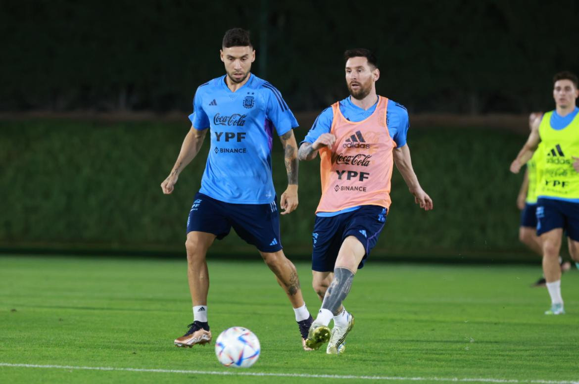 Entrenamiento antes del enfrentamiento contra Polonia. Foto: NA.