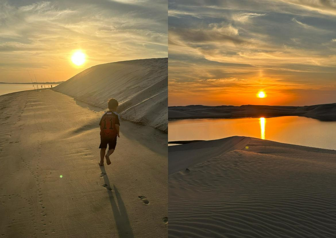 El mismo punto amarillo en todas las imágenes. Fotos: Instagram/antonelaroccuzzo