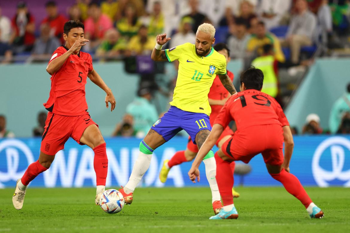 Neymar; Brasil-Corea del Sur; Qatar 2022. Foto: Reuters.