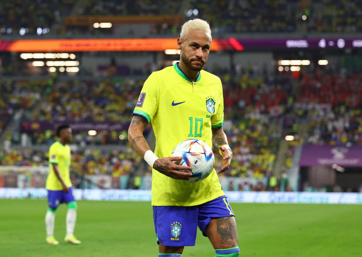 Neymar 10; Brasil-Corea del Sur; Qatar 2022. Foto: Reuters.