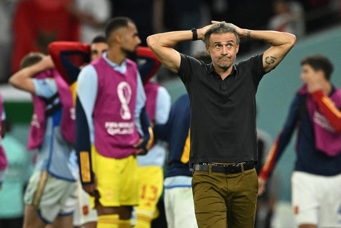 Luis Enrique en el Mundial de Qatar 2022. Foto: REUTERS.