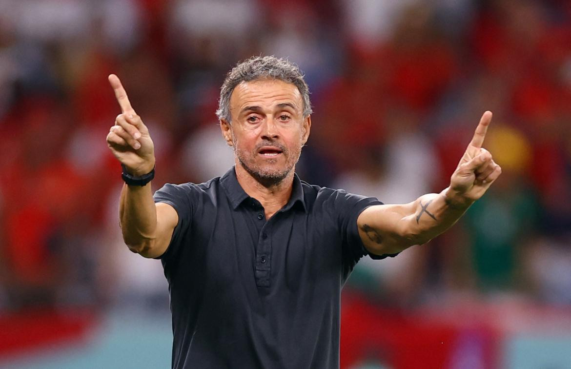 Luis Enrique en el Mundial de Qatar. Foto: REUTERS.