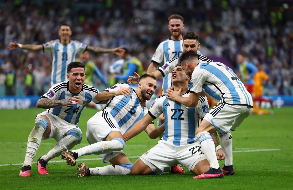 Festejo de Argentina; PBA-ARG; Qatar 2022. Foto: Reuters.