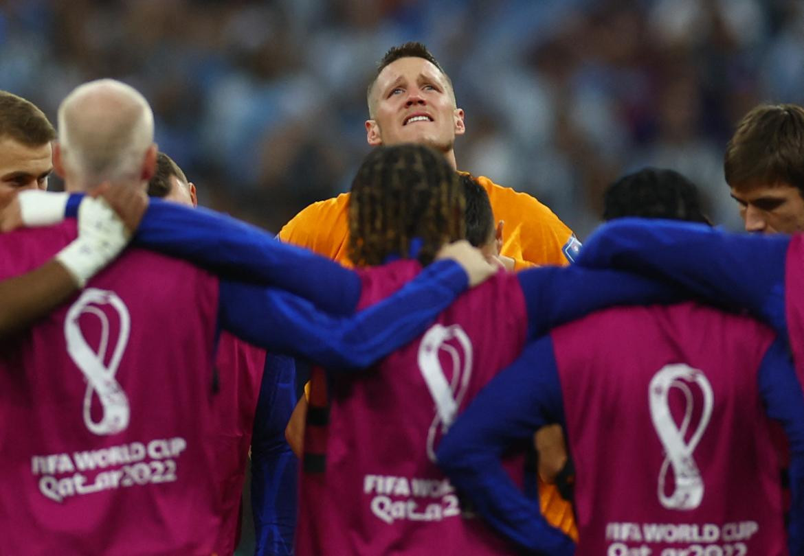 Wout Weghorst, tras la eliminación de Países Bajos ante Argentina. Foto: REUTERS.