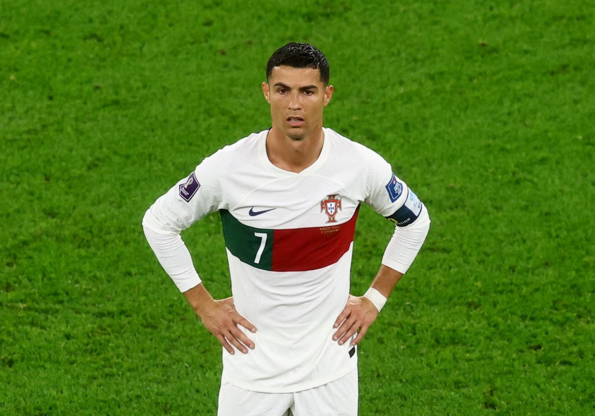 Cristiano Ronaldo, triste por la eliminación de Portugal. Foto: Reuters.