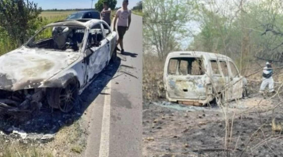 Así apareció el BMW en Ruta 6 y la Berlingo en Guernica. Foto: NA.