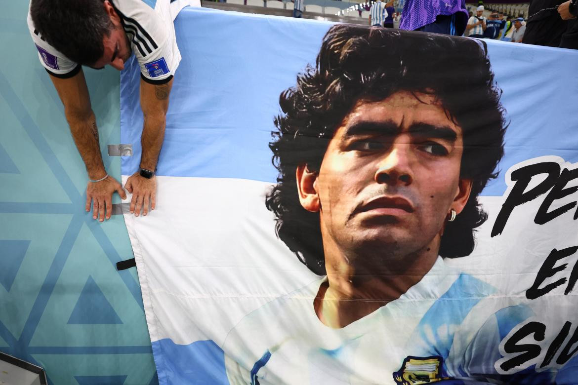 Hinchas argentinos en la previa del duelo ante Croacia por el Mundial de Qatar. Foto: REUTERS.