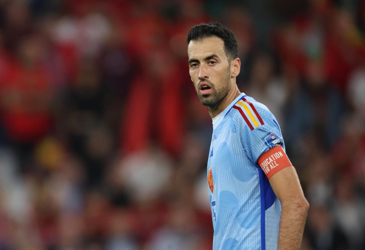 Sergio Busquets en el Mundial Qatar 2022. Foto: REUTERS.