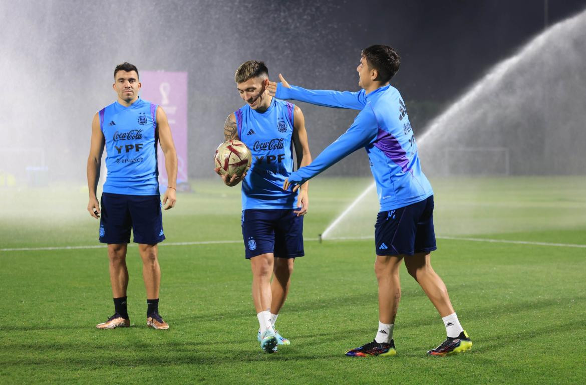 Lisandro Martínez; entrenamiento de Selección Argentina. Foto: Twitter @Argentina.