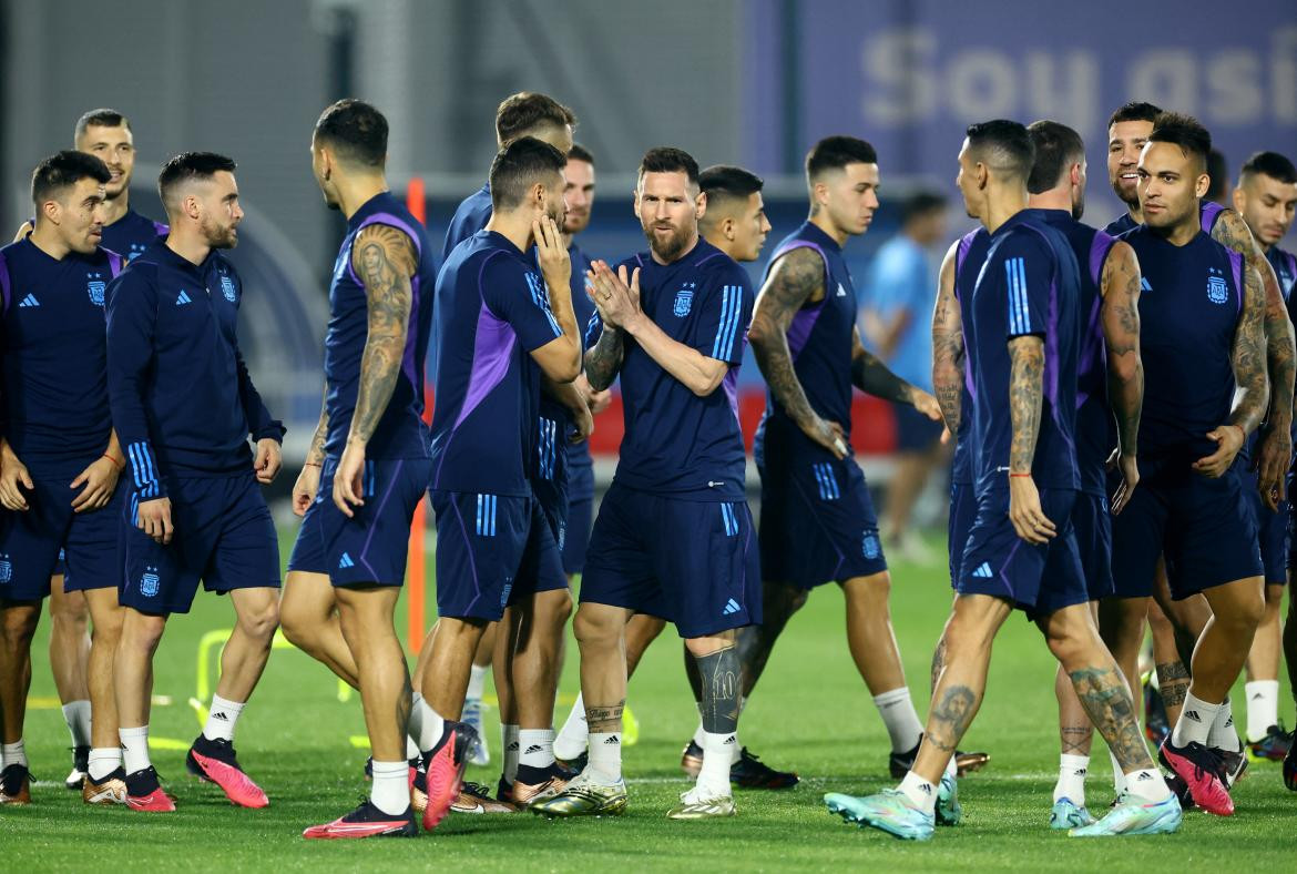 El último entrenamiento de Argentina. Foto: Reuters.