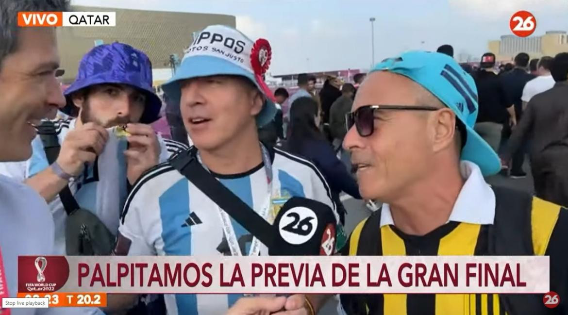 Hinchas argentinos en Qatar, Canal 26