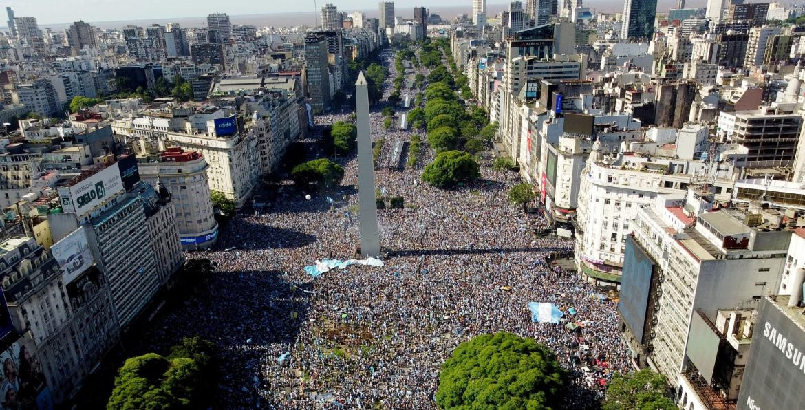 Argentina campeón, festejos en el Obelisco, Télam