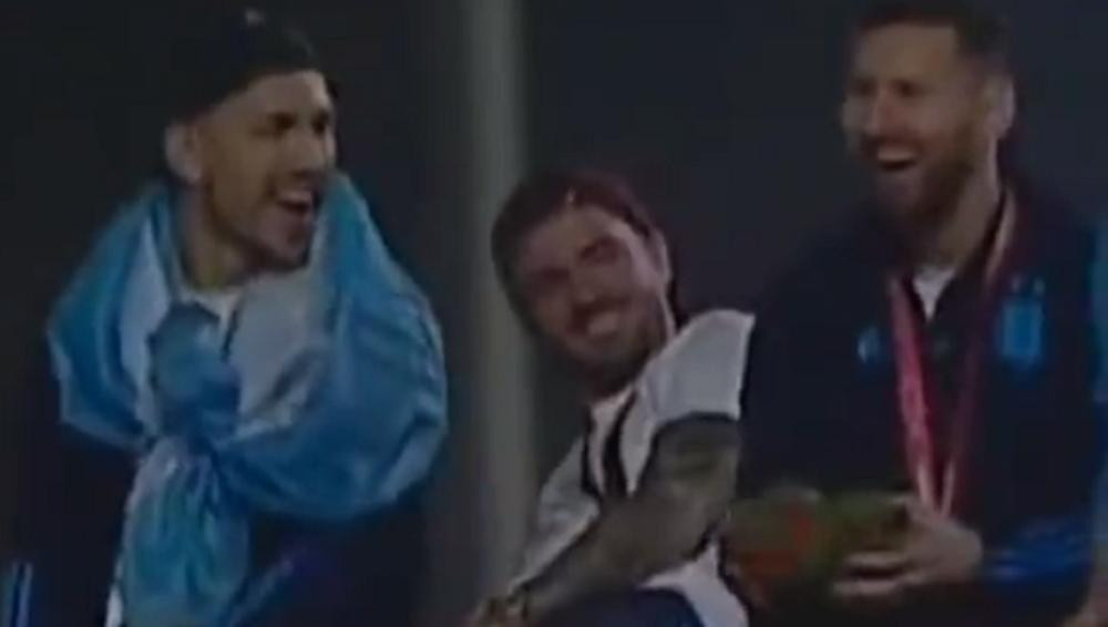 La reacción de Messi. Foto: captura.