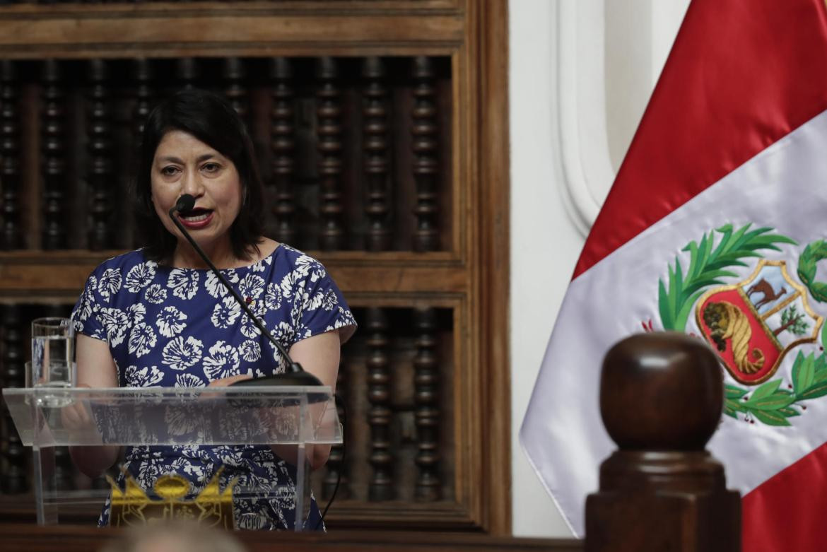 La canciller de Perú, Ana Cecilia Gervasi en conferencia de prensa_EFE