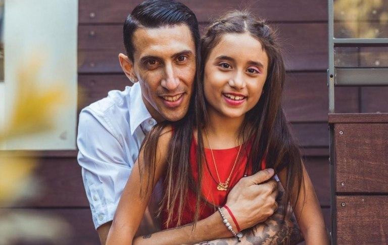 Ángel Di Maria junto a su hija. Foto: NA.