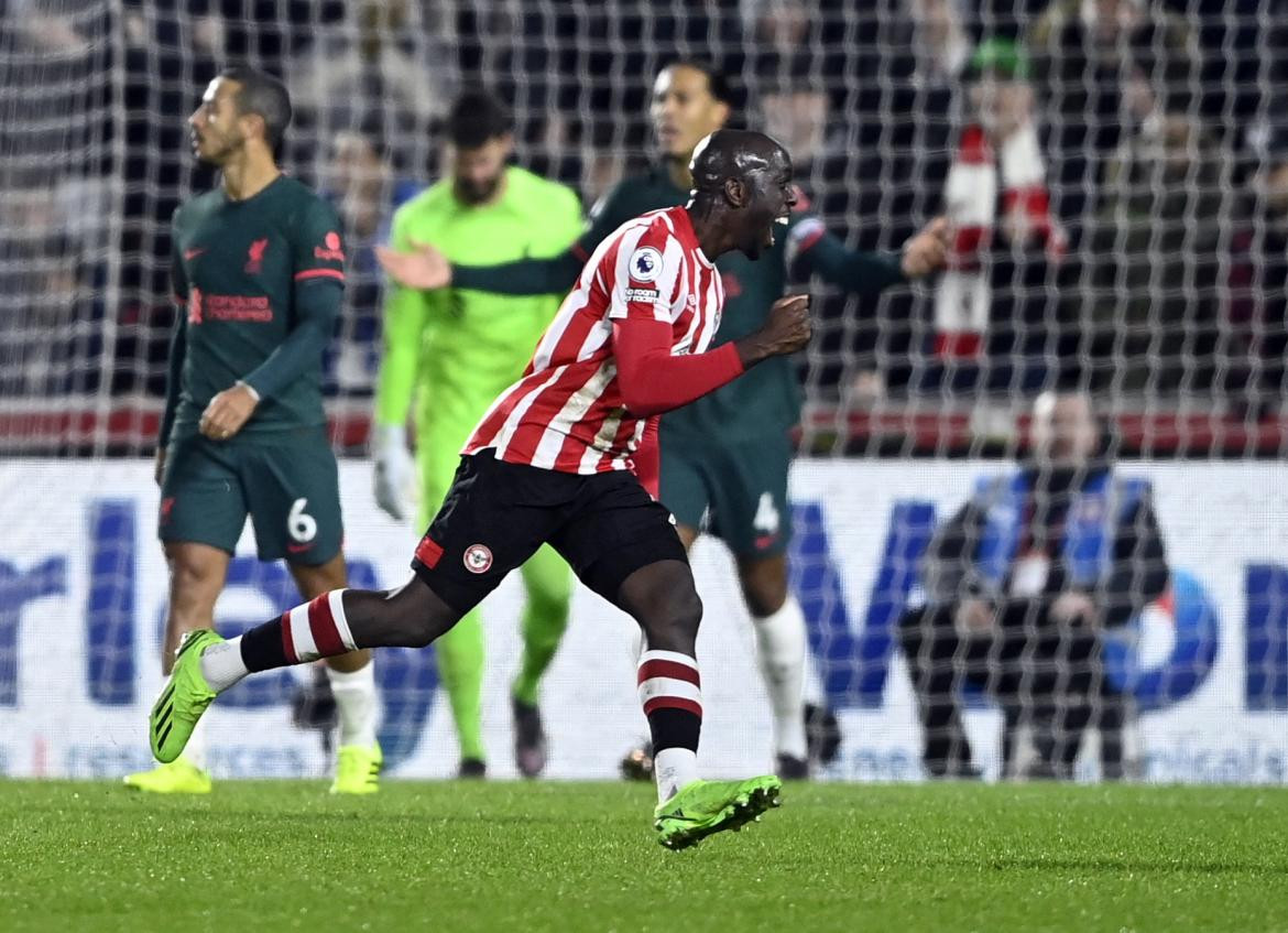 Brentford-Liverpool; Yoane Wissa. Foto: Reuters.