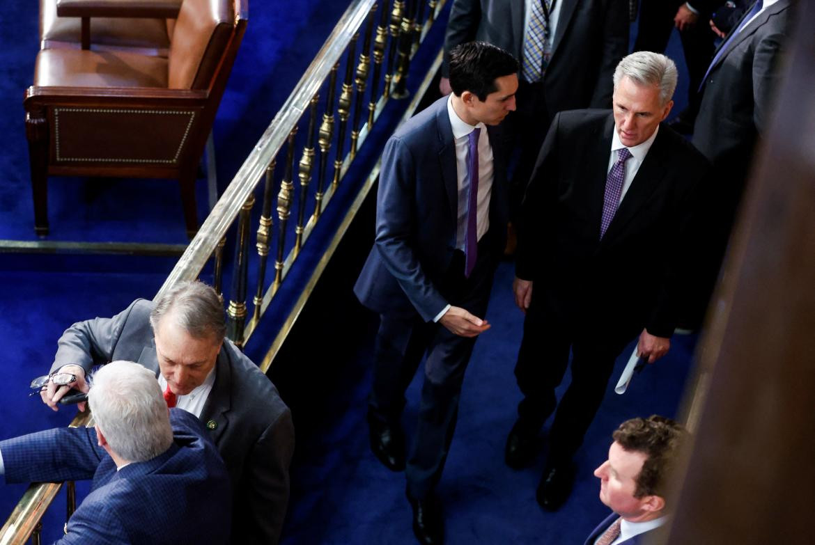 Kevin McCarthy en la Cámara Baja de Estados Unidos. Foto: REUTERS.