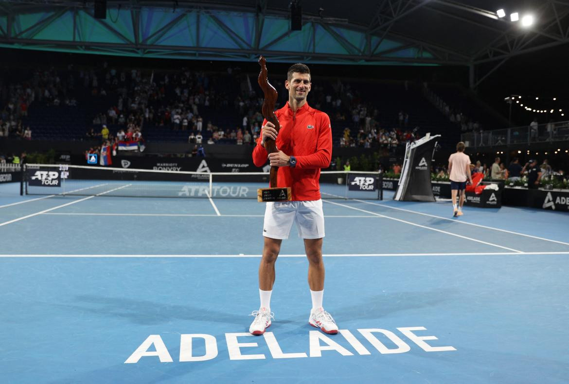 Novak Djokovic campeón del ATP 250 de Adelaida. Foto: Reuters.