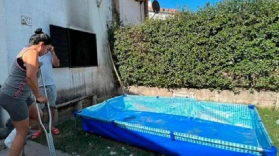 Córdoba: se incendiaba su casa y saltaron a una pileta de lona desde un primer piso. NA