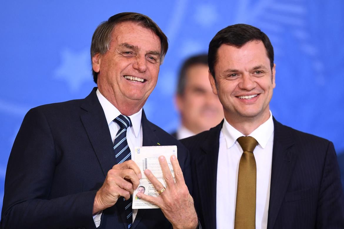 Exministro de Justicia Anderson Torres y Jair Bolsonaro. Foto: Télam