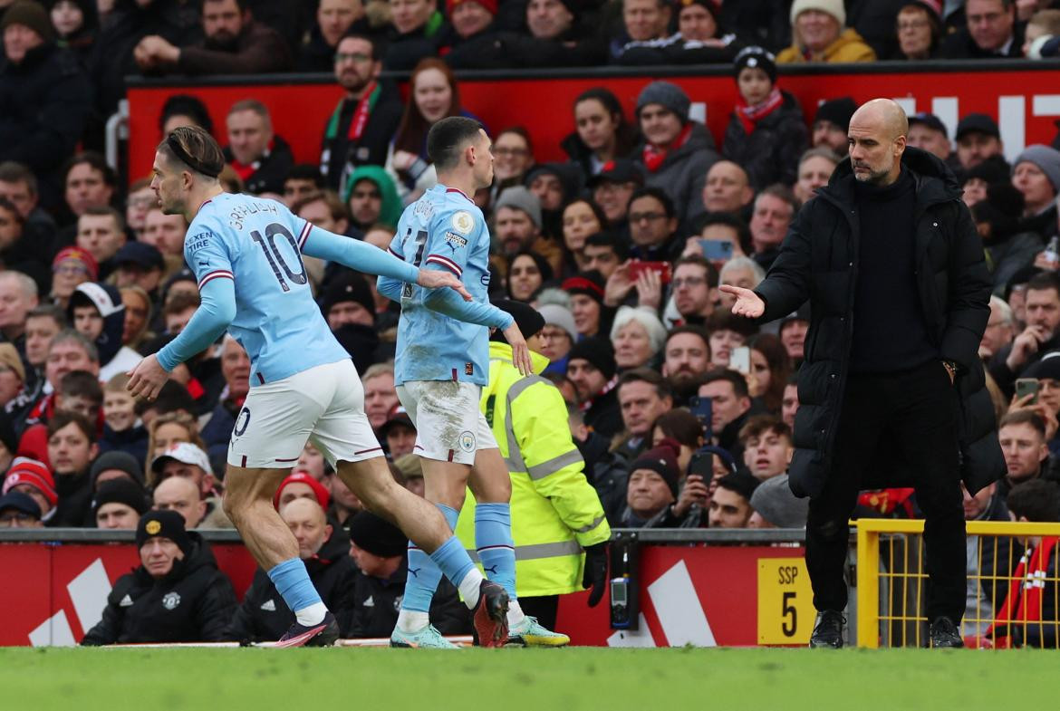 Pep Guardiola, Manchester City vs Manchester United, Premier League. Foto: REUTERS