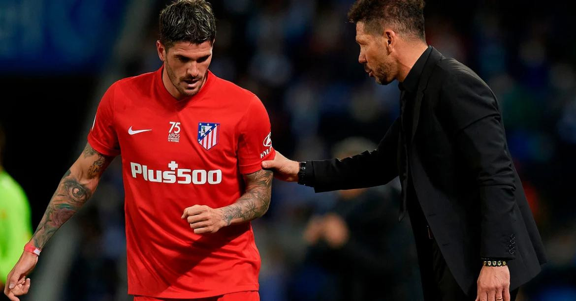 Rodrigo De Paul y Diego Simeone, Atlético de Madrid. Foto: REUTERS